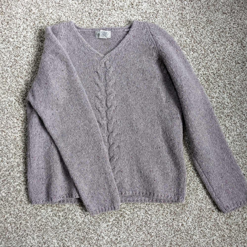 LL BEAN WOOL MOHAIR BLEND SWEATER IN LAVENDER